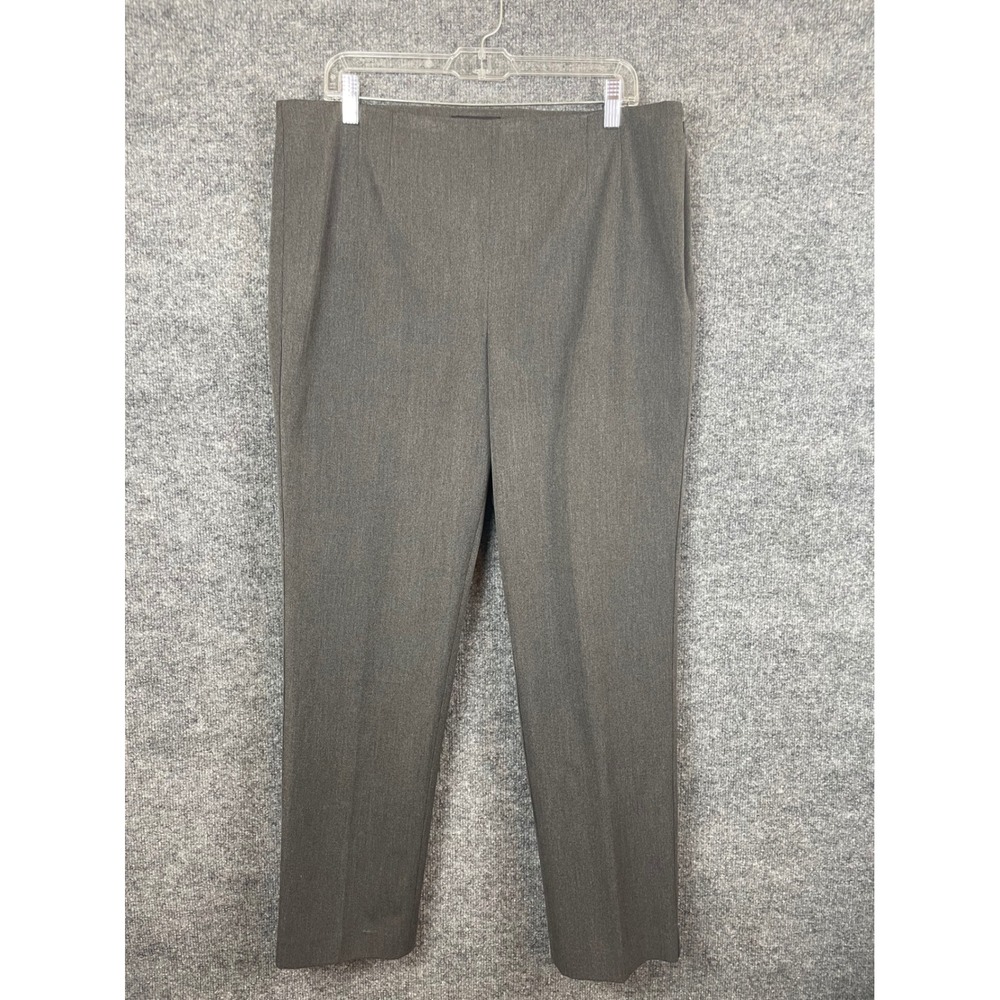 Talbots Dress Pants Women 14 Gray Excellent Side Zip Flat Front Trousers